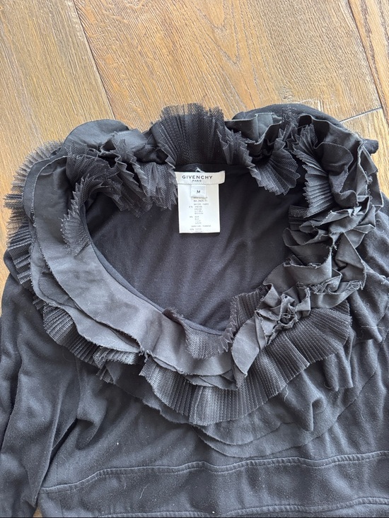 Givenchy Dresses & Skirts - Givenchy Black Long Sleeve Ruffle-Neck Dress